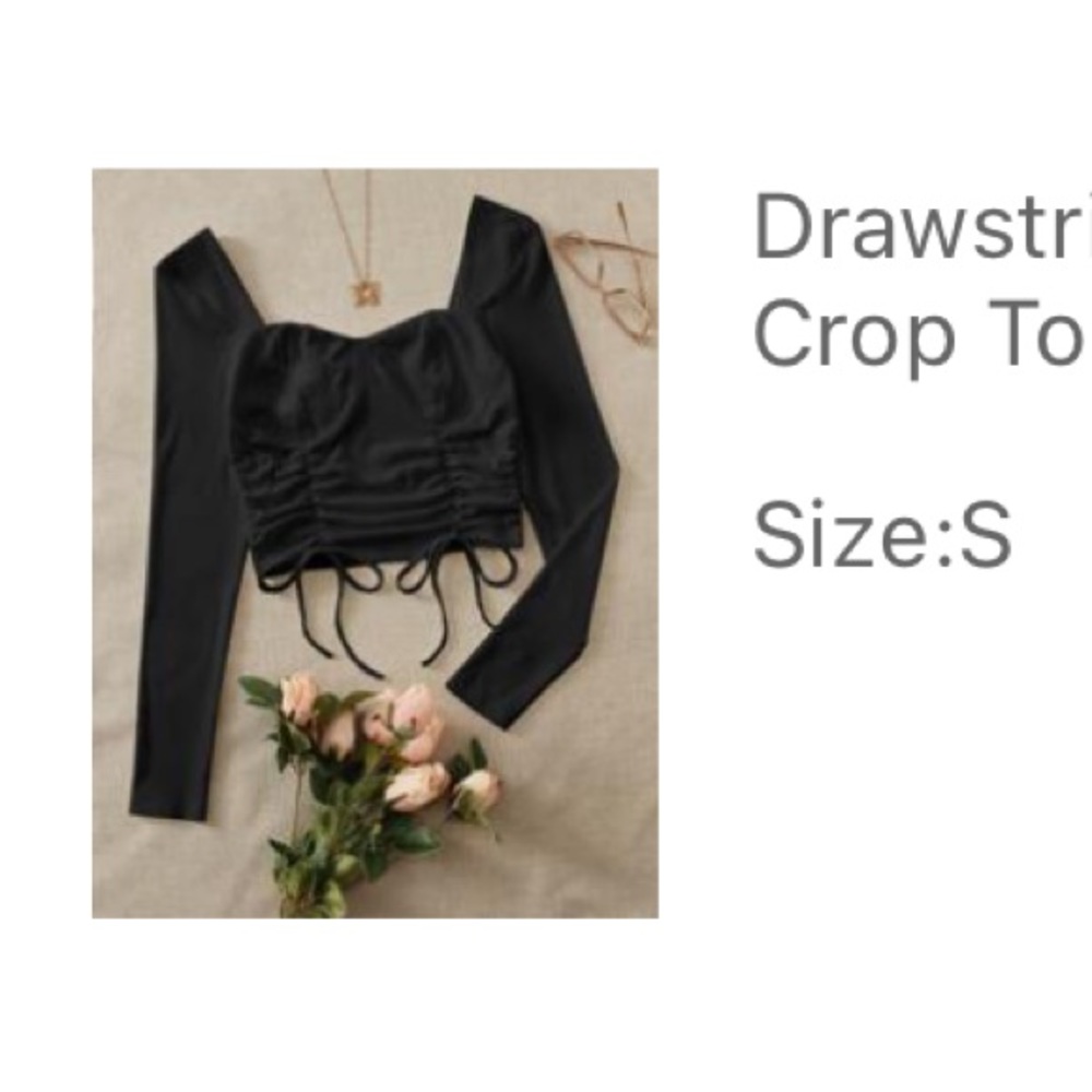 Drawstring Ruched Front Bustier Crop Top